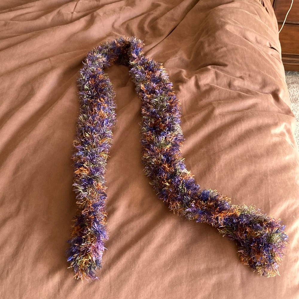 Multicolor thin scarf. Hand made with love